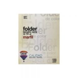 FOLDER TAMAÑO CARTA DIEM PASTEL MARFIL 01 PAQUETE CON 100 PIEZAS